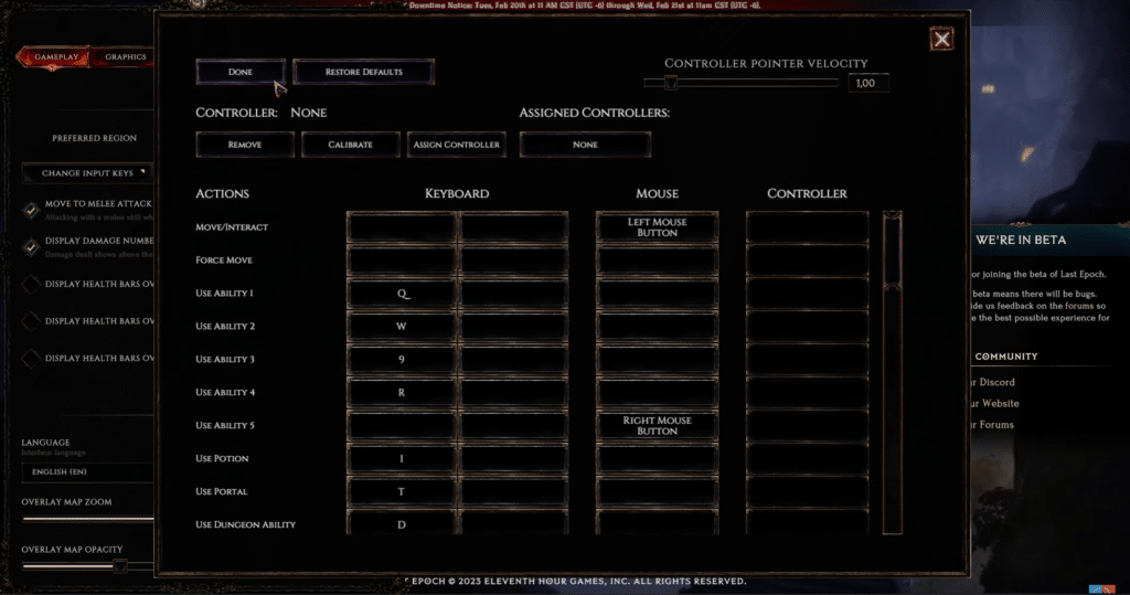 Complete keybind setup by clicking done.