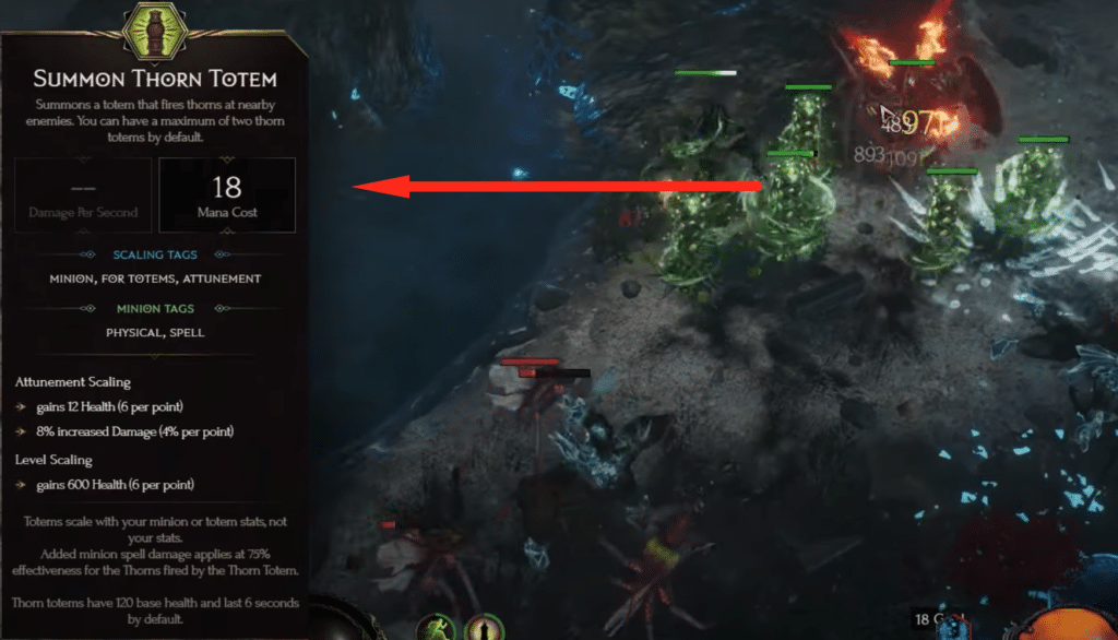 summon thorn totem skill description