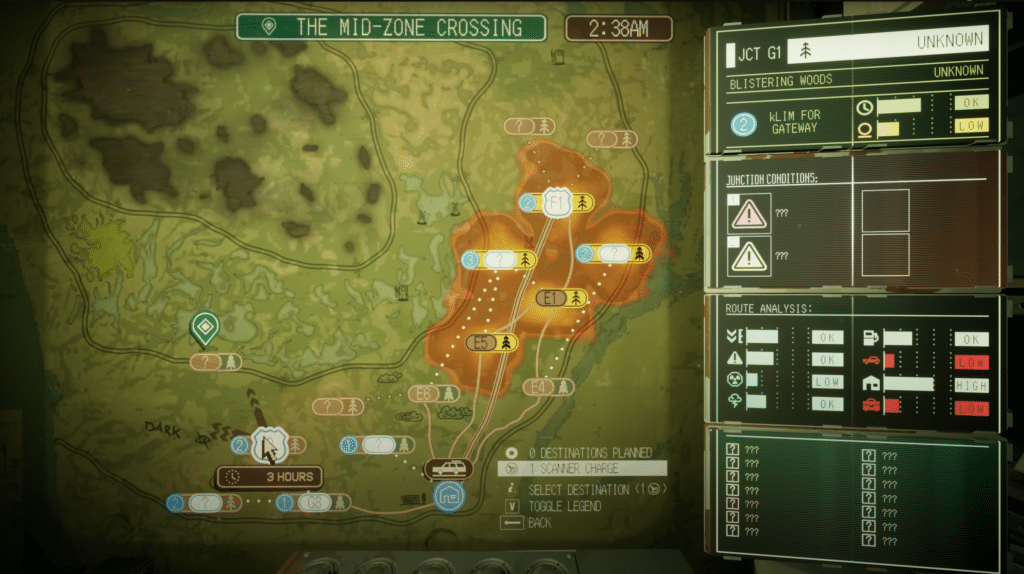 Pacific Drive arrows showing new routs on the map