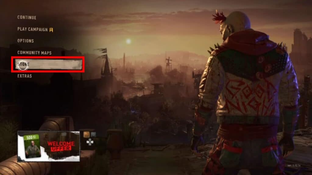 Store in the main menu