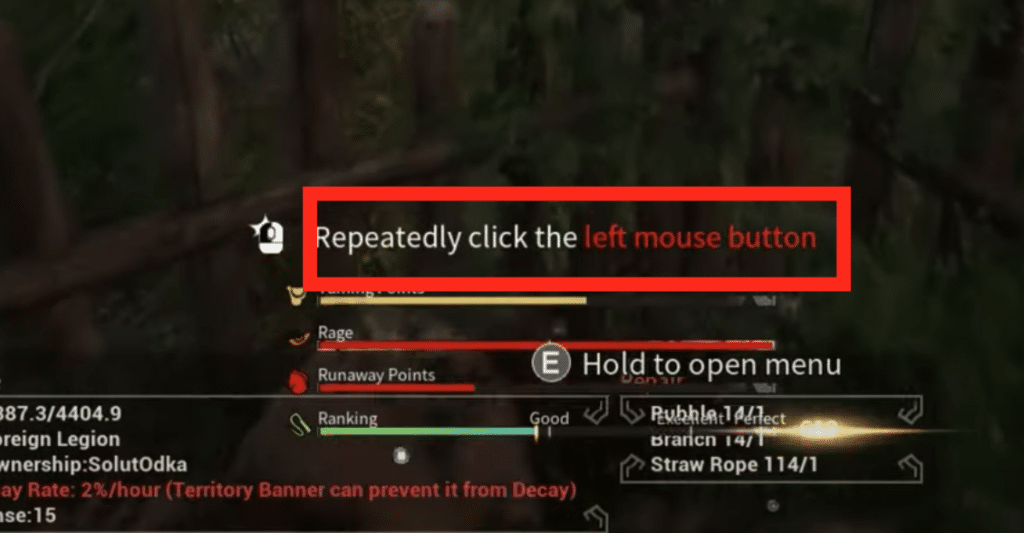 game command to repeatedly press buttons when the horses rage gets full