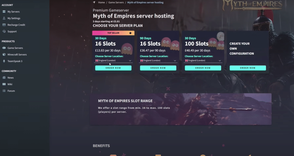 rent a server screen