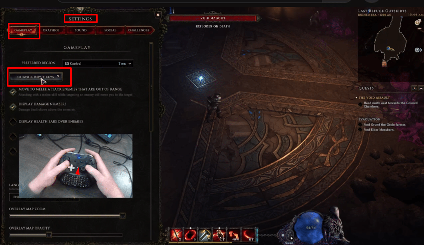 Change input keys