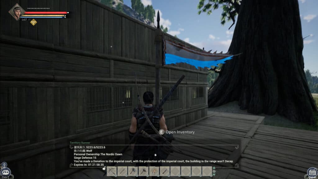 Flag menu to sell items in Myth of Empires