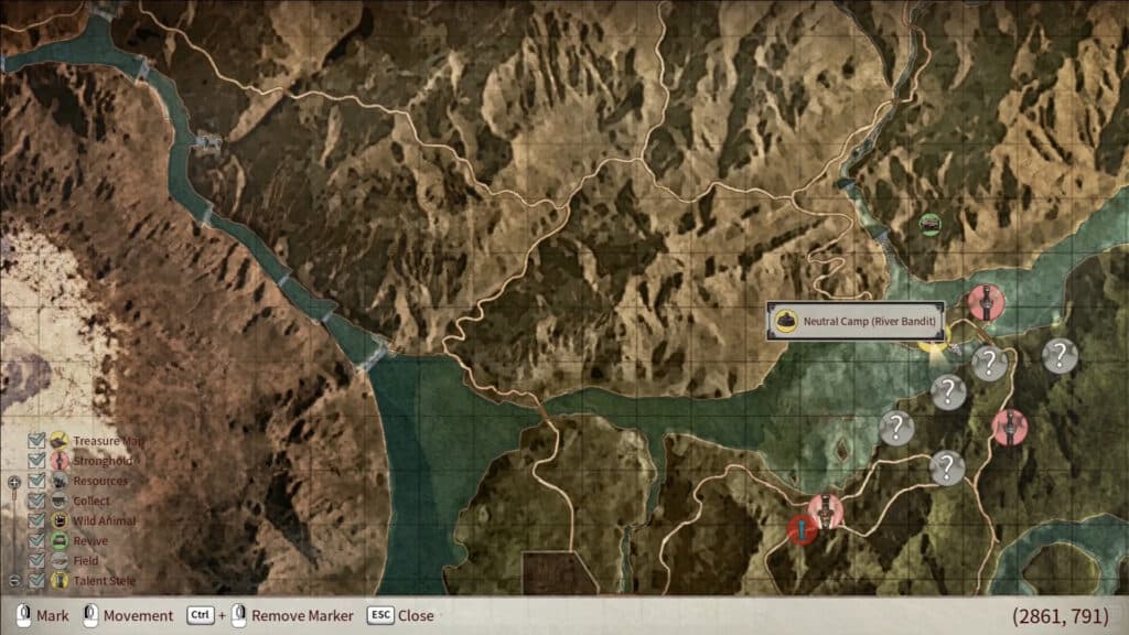 Neutral bandit camp location