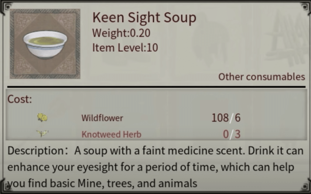 soup that goes along with the skill