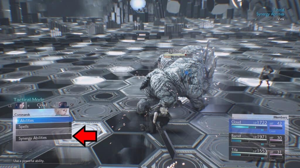 Using Synergy Abilities in Tactical Mode