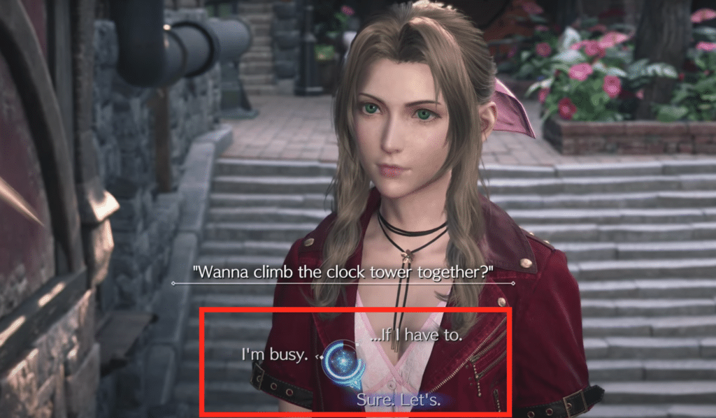 3 possible responses to aerith's question
