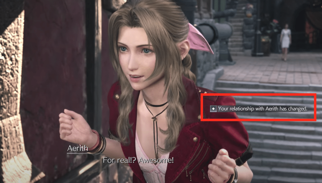 aerith's reaction after your response