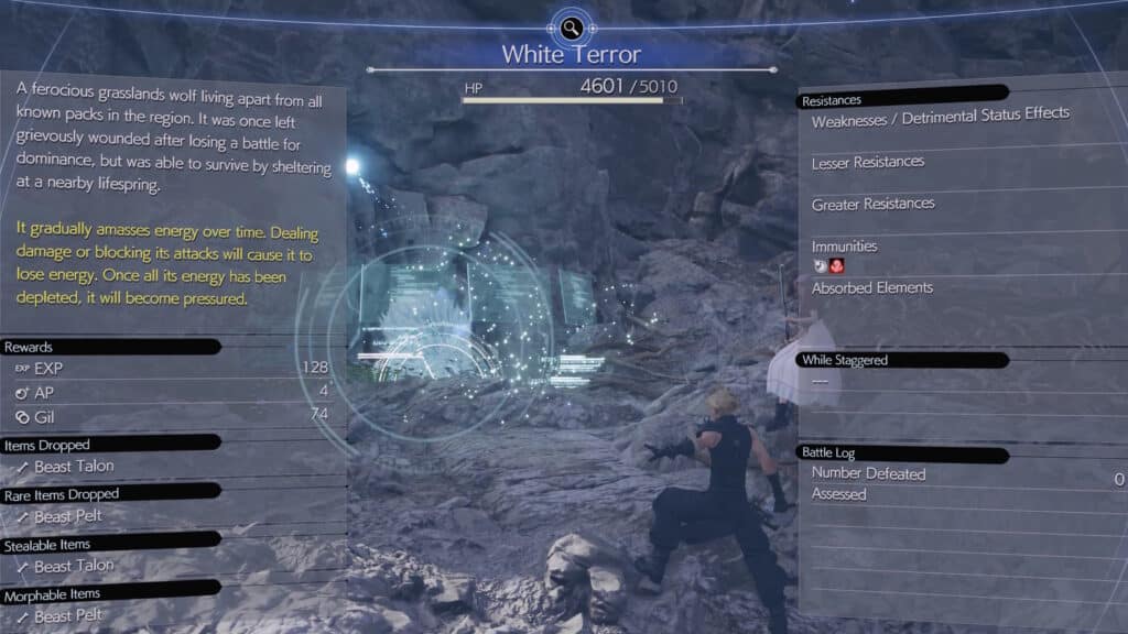 Using the Assess Command in battle