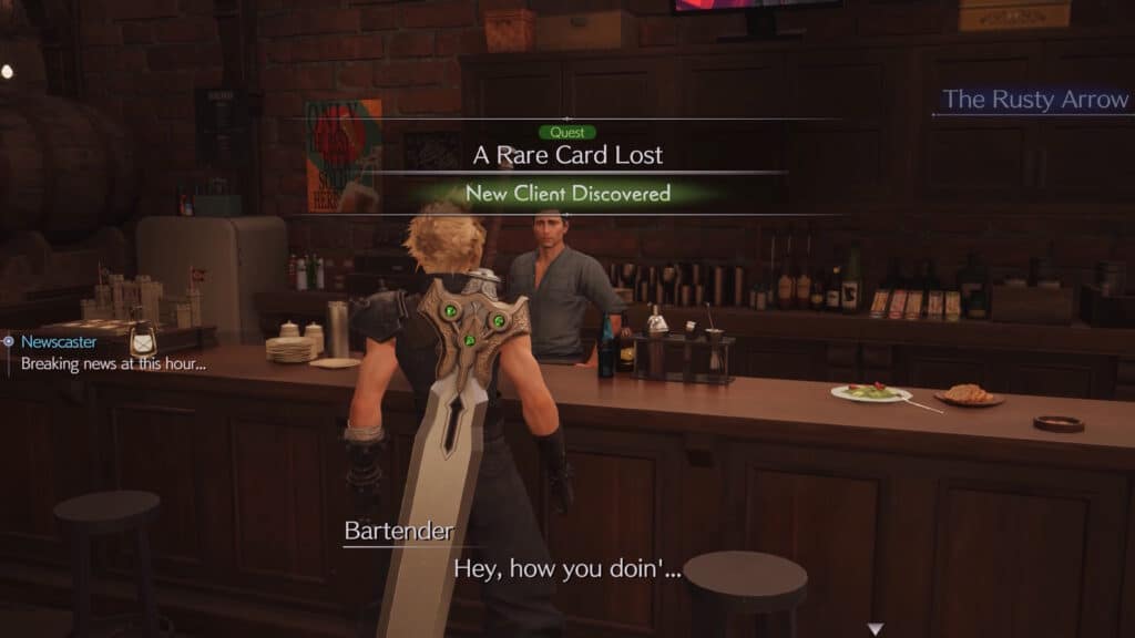 Bartender starts the A Rare Card Lost quest