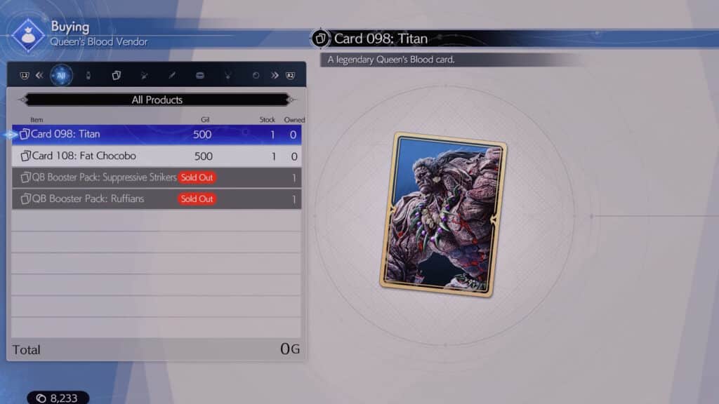 Thorin's Card Shop stock