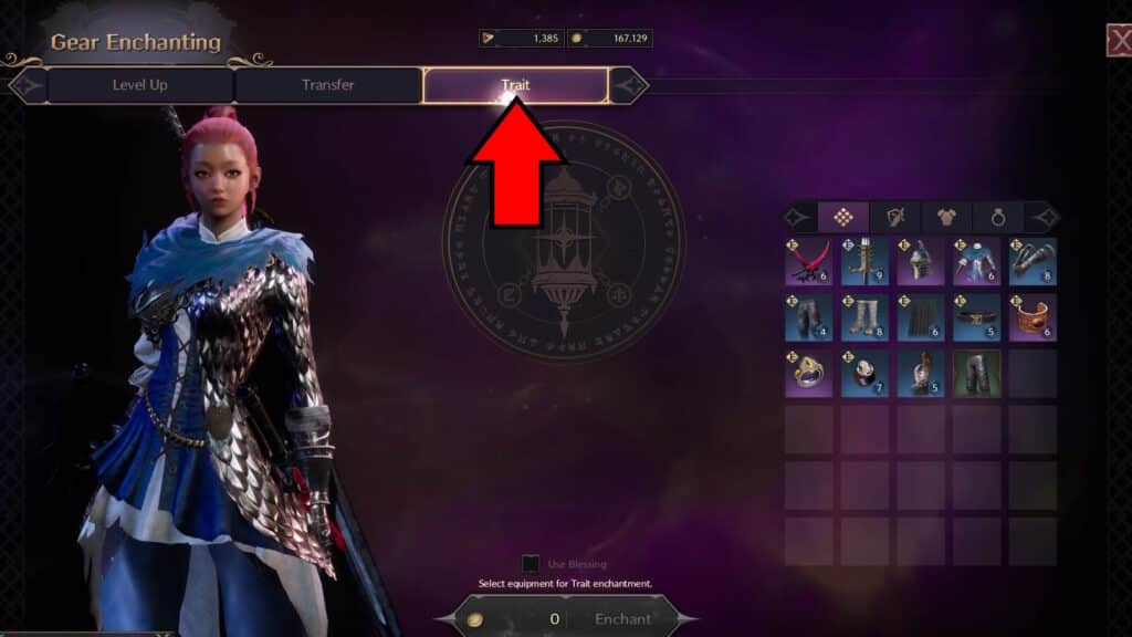 Gear Enchant Trait window