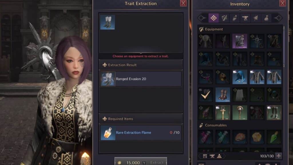 The Trait Extraction interface