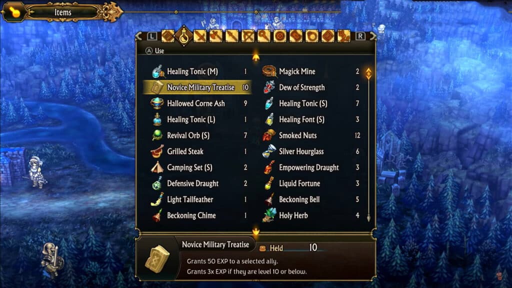 All items explained Unicorn Overlord military text