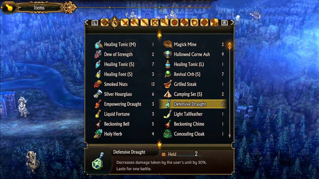 All items explained Unicorn Overlord better defense