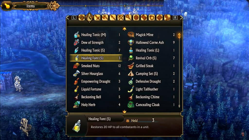 All items explained Unicorn Overlord healing item