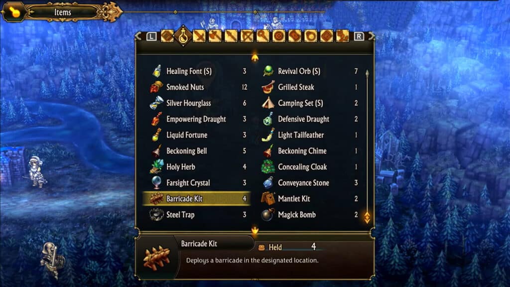 All items explained Unicorn Overlord Barricade
