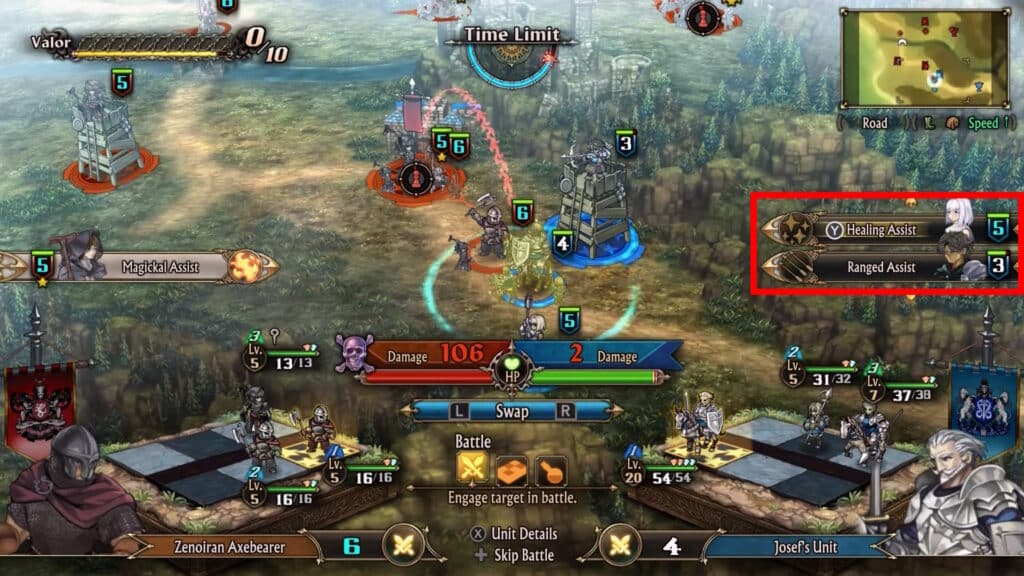 Healing and Ranged Assist prompt example