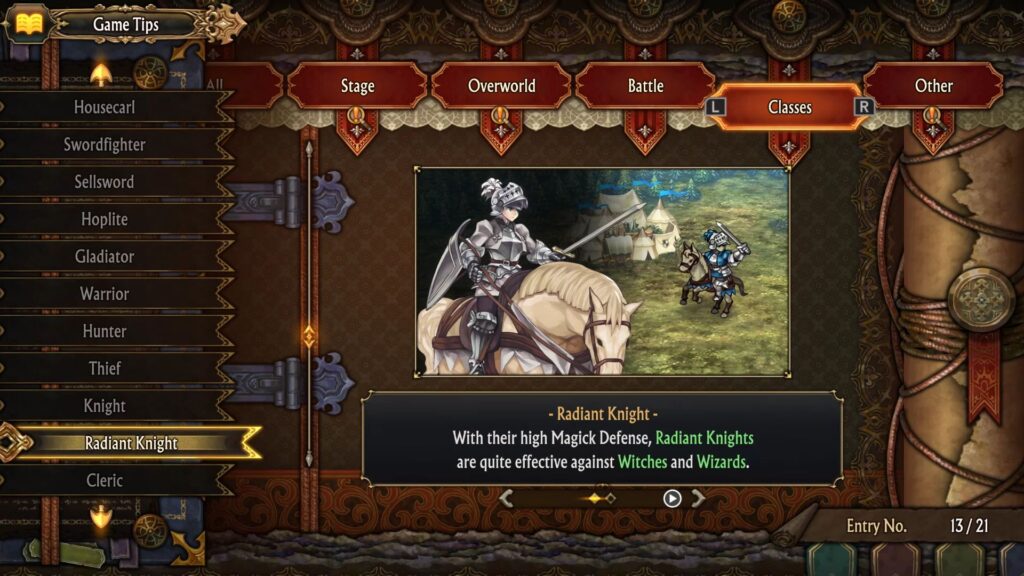 Radiant Knight in-game tip