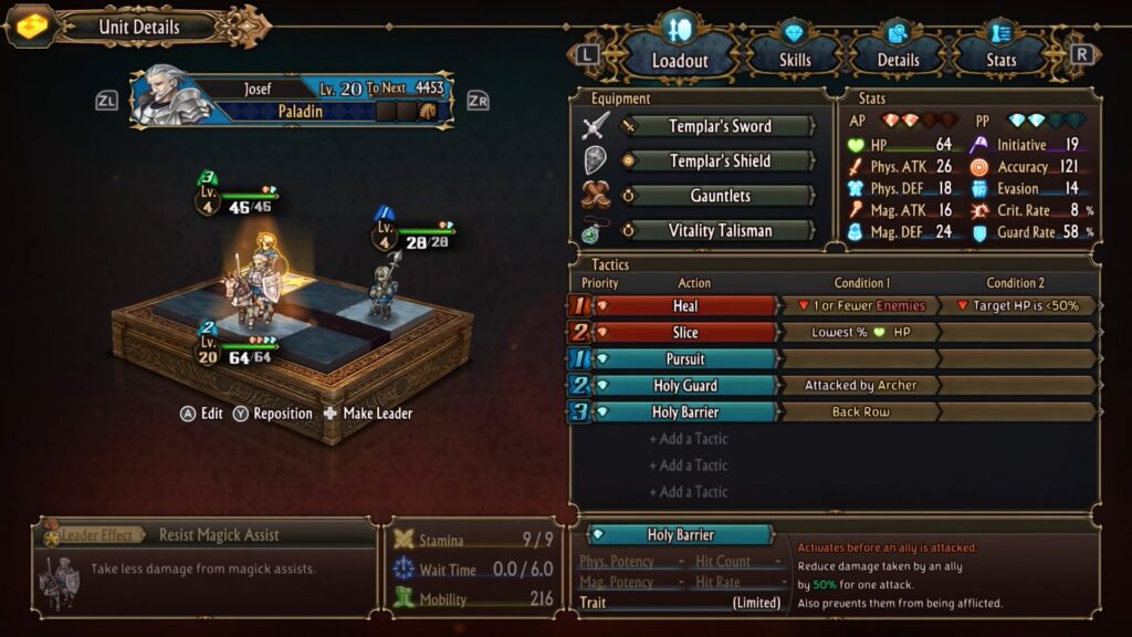 Example of Josef Tactics prioritizing damage