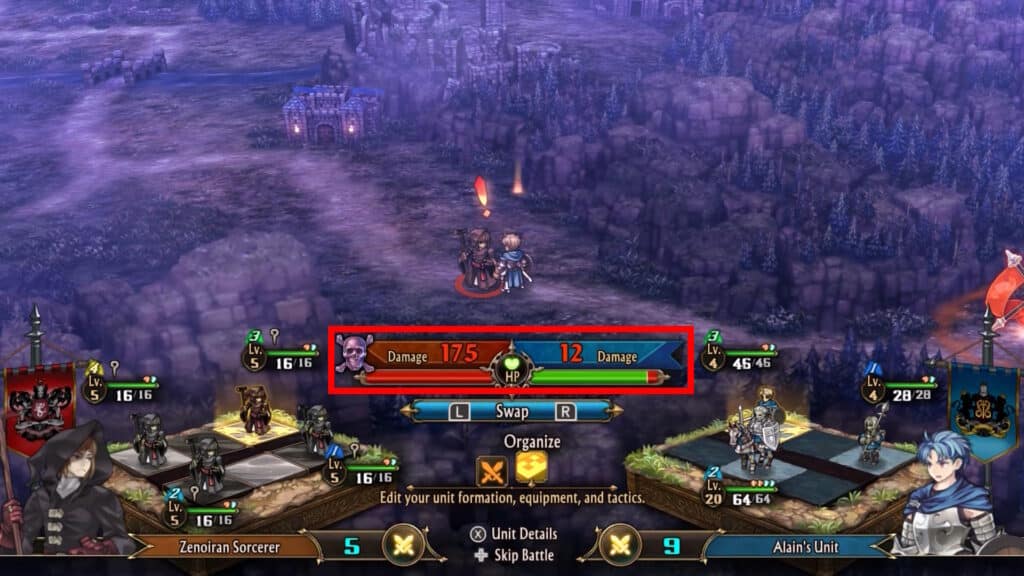 Pre-battle Preview after changing Tactics