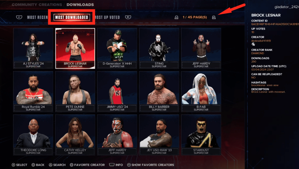 all the downloadable superstars