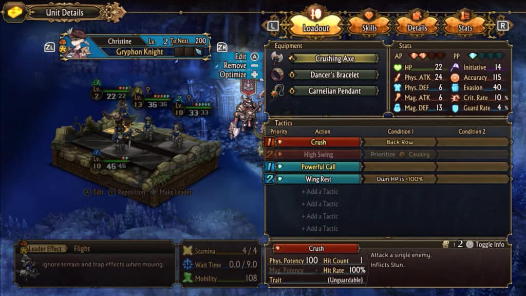 Unit combo and weapons for Galerius