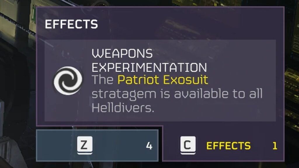 Weapons Experimentation event