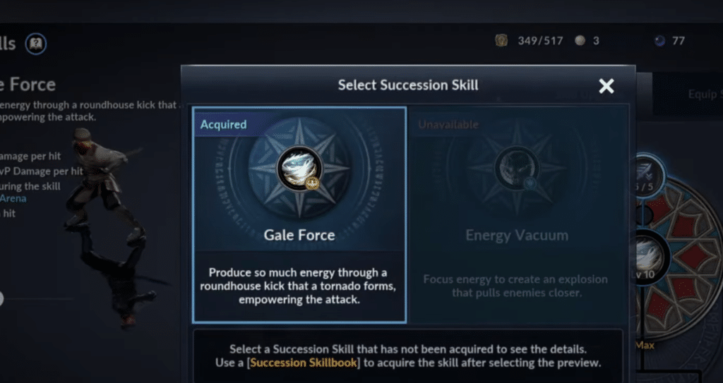 two different succession skills that you can equip