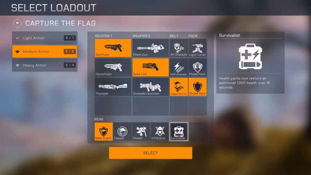 Survivalist perk