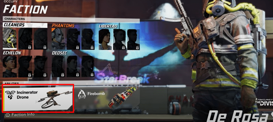 The cleaners faction with the incinerator drone ability to help you complete the challenge