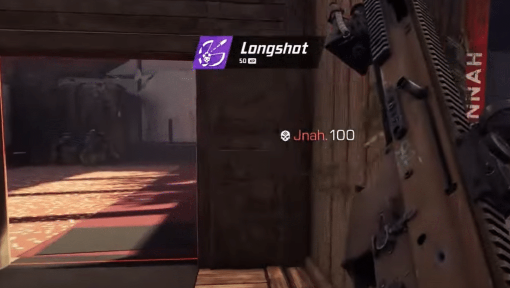 The Longshot message that appears on your screen when you kill an enemy from range.