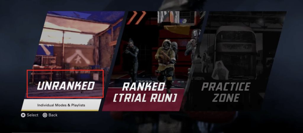 The Unranked option that you can find once you click on the Play button from the game's main menu.
