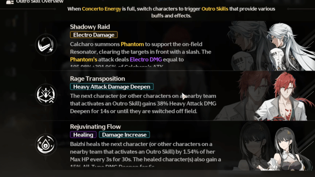 Wuthering Waves Resonators Team Outro Skills