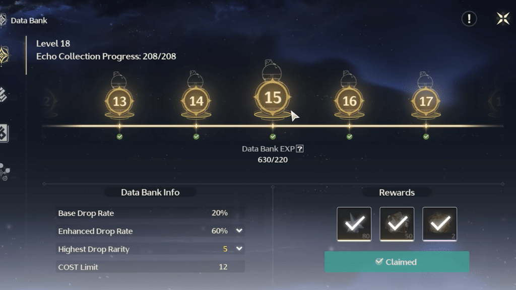 Wuthering Waves Gameplay Data Bank