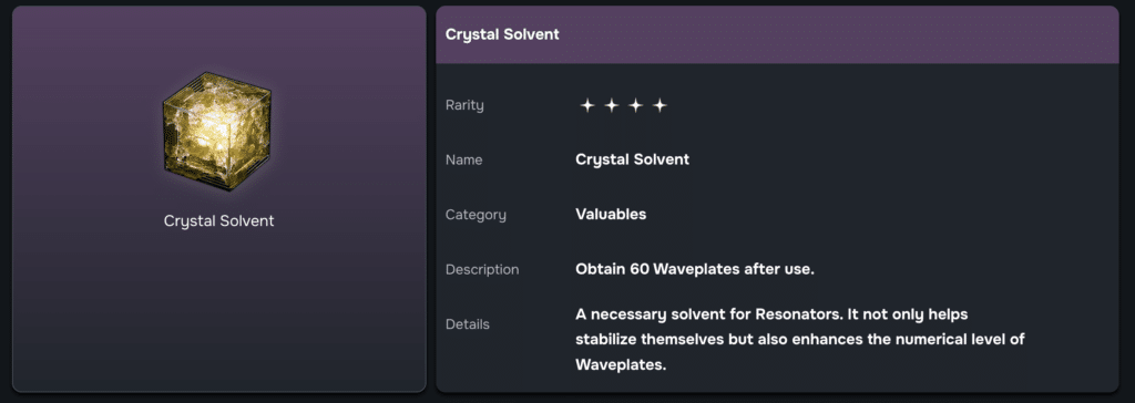 The Crystal Solvent consumable that you can use to instantly get 60 Waveplates.