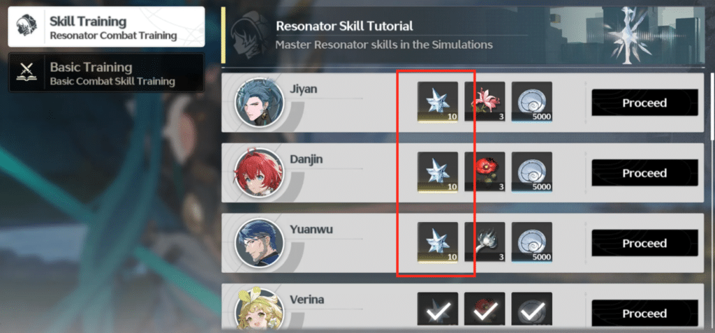 Completing character specific Skill Training will get you Astrite.