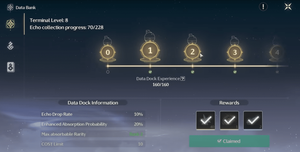 You can level up your Data Bank by collecting different Echos