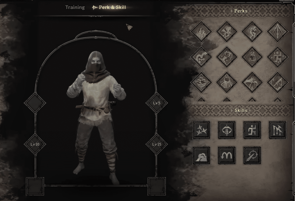 The character setup screen for Rogue