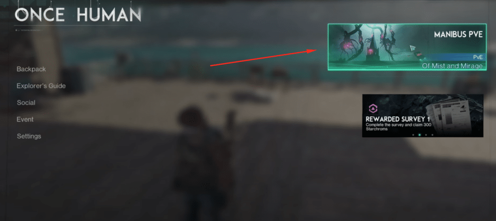 You can go to the event menu by clicking on it through the games pause menu.