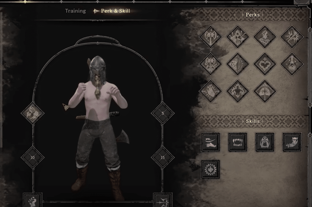 you can equip perks and skills to your character before you go into a dungeon.