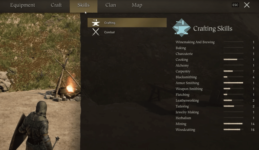 All the crafting skills in the game