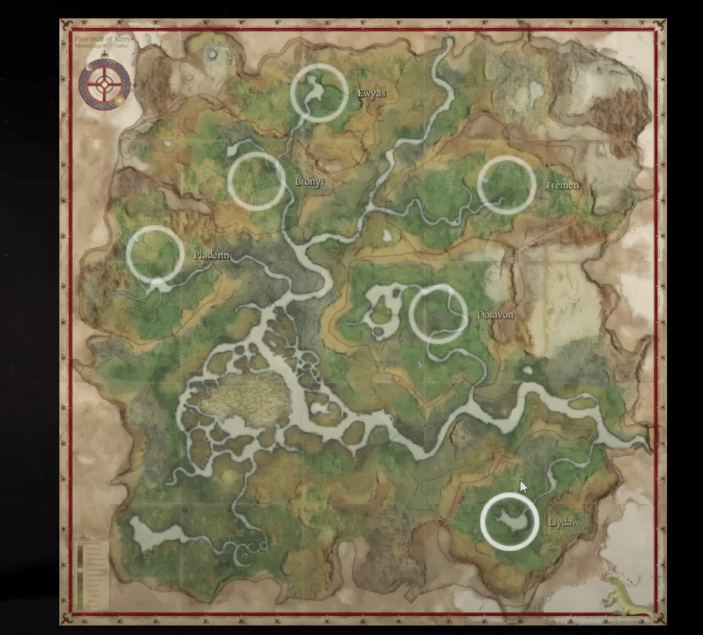 All the different areas you can pick to start in.