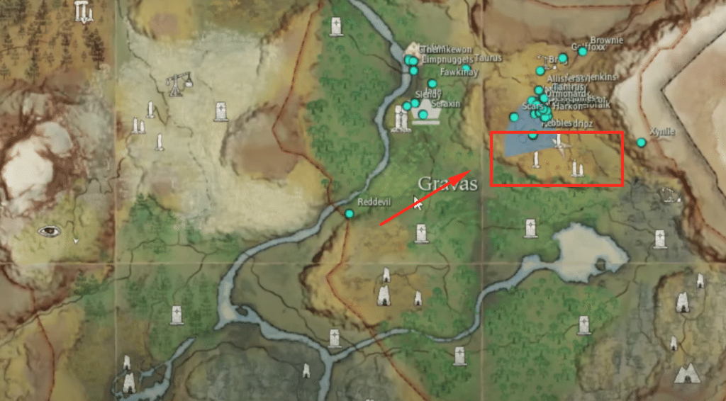 Map location for where you can find named mobs that can drop the spells and cracked lockets you require.