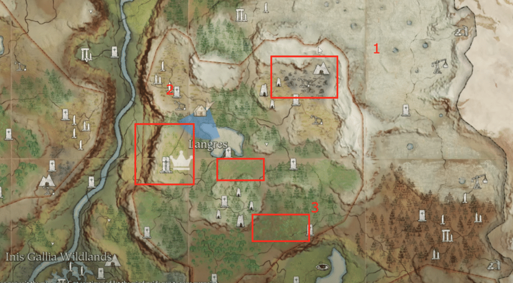 The areas where you can find Gneiss Rock deposits in Pax Dei