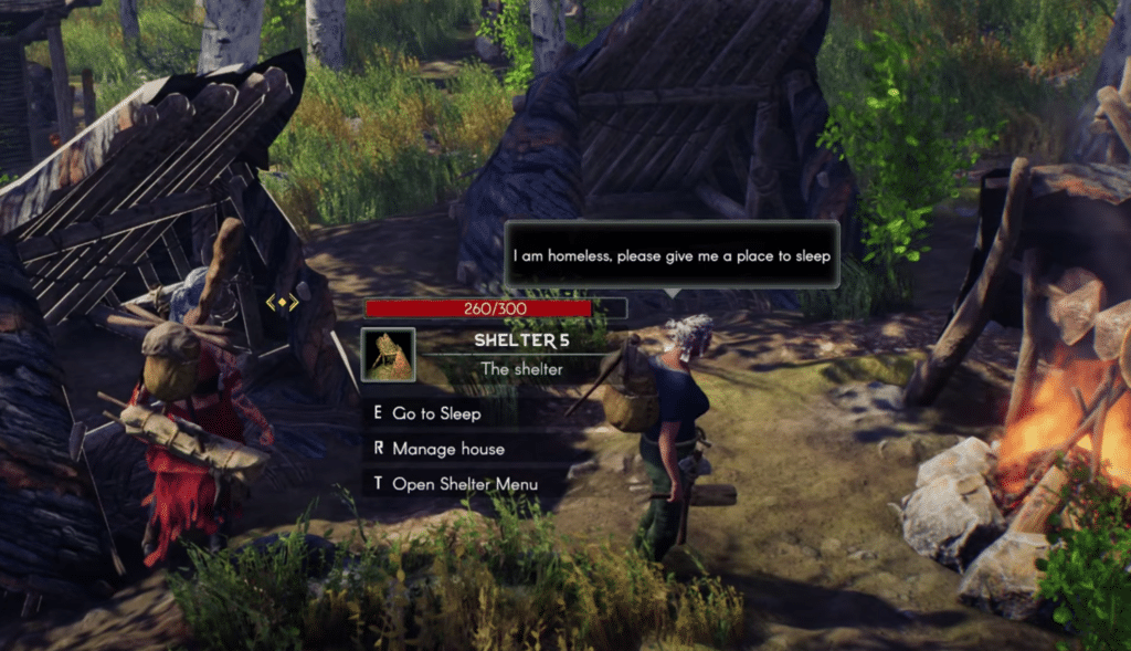 Shelters will help keep your character safe and warm in Aska.