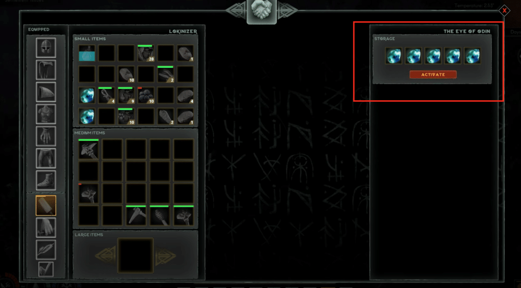 5 Jotun Blood needed to activate the Eye of Odin.