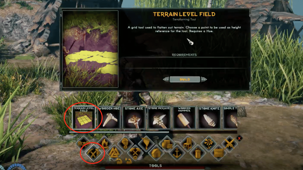 The Terraforming tool in this game is called Terrain Level Field