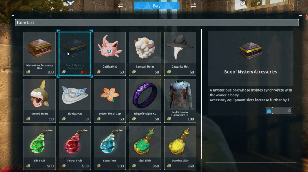 Items sold by the Medal Merchant